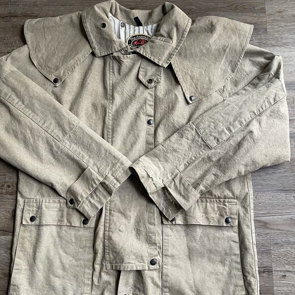 Vintage The Australian Outback Collection Duster Jacket Mens Sz L Canvas‎ Trench - Picture 12 of 12